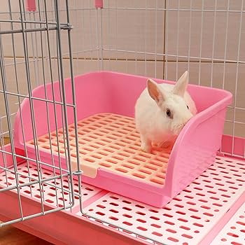 未使用 ピンクのウサギ飼育用ゲージ、三角トイレ、ドリンカー 未使用 ピンクのウサギ飼育用ゲージ、三角トイレ、ドリンカー